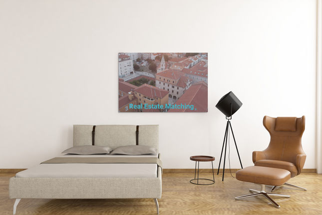 Roof Sunset View Framed poster with realestatematching without key Logo
