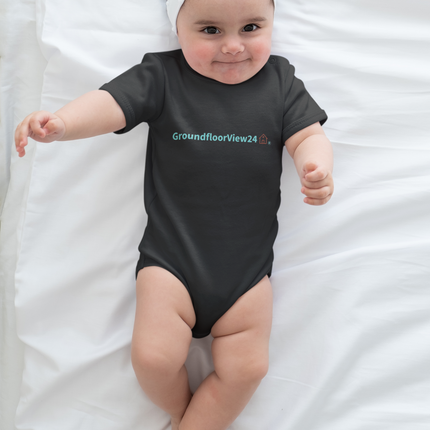 Organic cotton baby bodysuit Groundfloorview24 with House