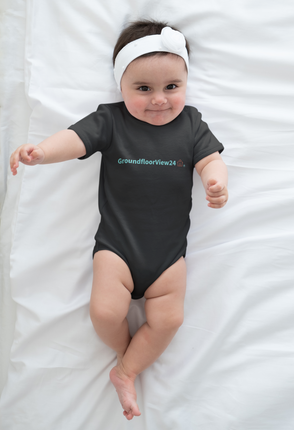 Organic cotton baby bodysuit Groundfloorview24 with House