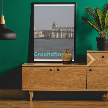 Riverside Beauty Framed photo paper poster with Groundfloor with House Logo