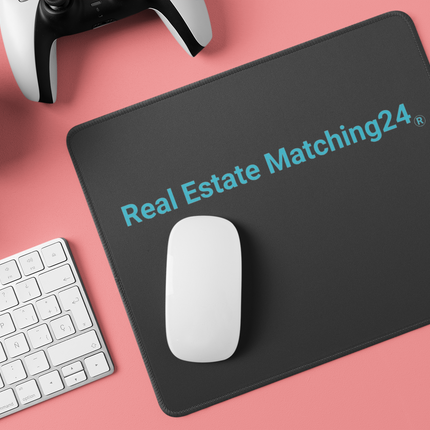 Gaming mouse pad with Real Estate Matching24 Logo