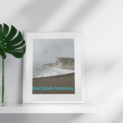 Waves and Sand Framed poster with realestatematching without key Logo