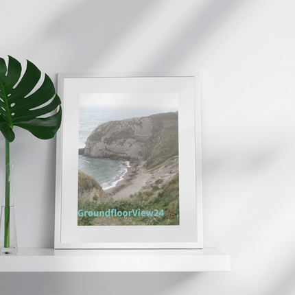 Sea & Hills Framed canvas with groundfloorview24 with House Logo
