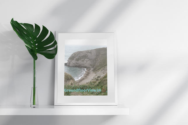 Sea & Hills Framed canvas with groundfloorview24 with House Logo