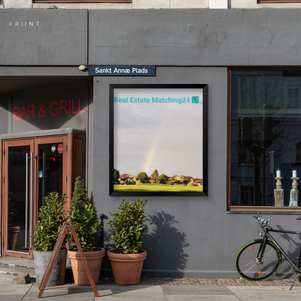 The Rainbow Sinari Poster with Real Estate Matching24 Logo