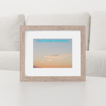Sunset Sinari Framed poster with Real Estate Matching Logo