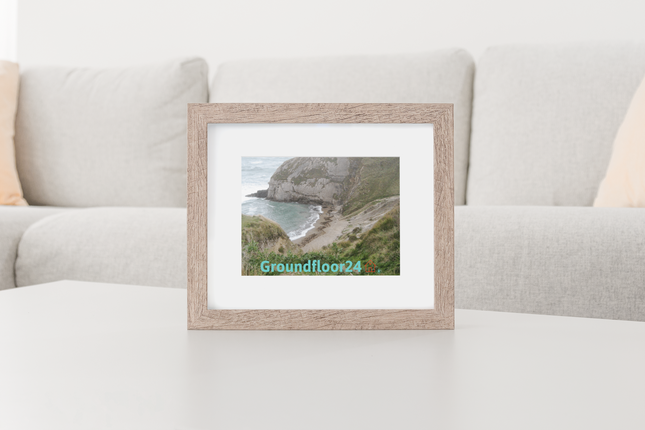 Sea & Hills Framed canvas with Groundfloor24 with House Logo