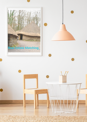 Village Charm Framed canvas with realestatematching without key Logo