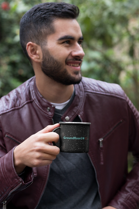 Enamel Mug with Groundfloor24 Logo