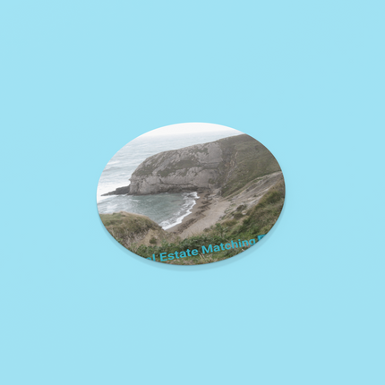 Sea & Hills Cork-back coaster with realestatematching with key Logo