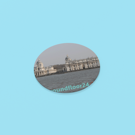 Riverside Beauty Cork-back coaster with Groundfloor24 with House Logo