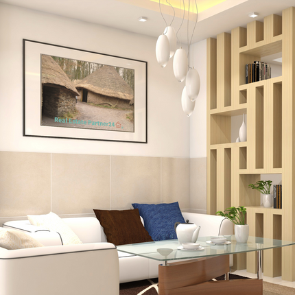 Village Charm Thin canvas with realestatepartner24 with house Logo