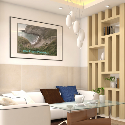 Sea & Hills Poster with realestatepartner24 with house Logo