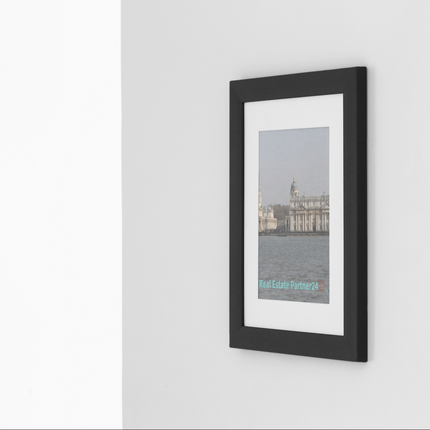 Riverside Beauty Framed canvas with realestatepartner24 with house Logo