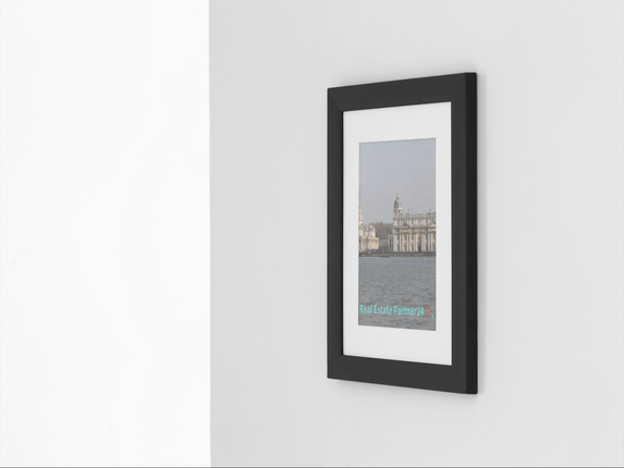Riverside Beauty Framed canvas with realestatepartner24 with house Logo