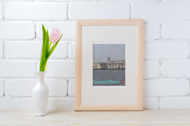 Riverside Beauty Framed canvas with Groundfloor with House Logo