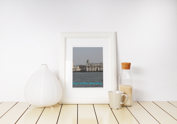 Riverside Beauty Framed canvas with realestatematching without key Logo
