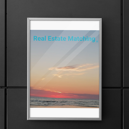 Sunset Sinari Framed canvas with Real Estate Matching Logo