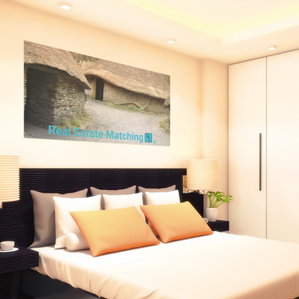Village Charm Poster with realestatematching with key Logo