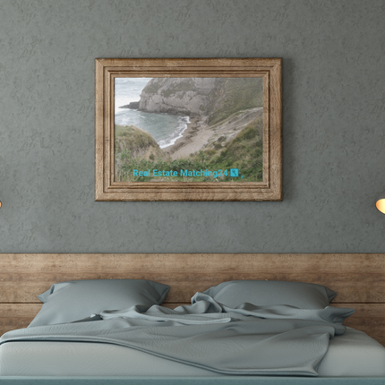 Sea & Hills Poster with hangers with realestatematching24 with key Logo