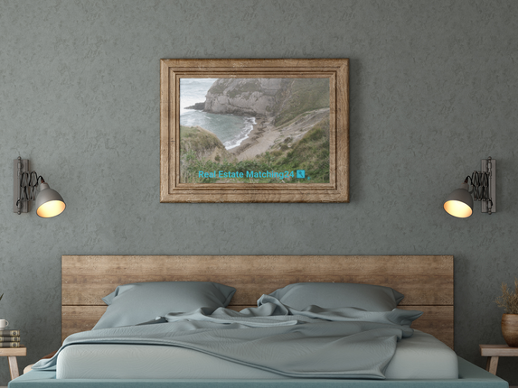 Sea & Hills Poster with hangers with realestatematching24 with key Logo