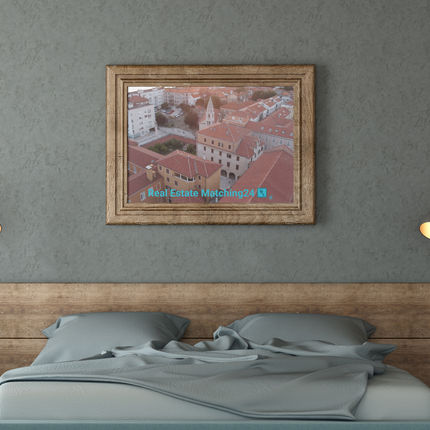 Roof Sunset View Framed poster with realestatematching24 with key Logo