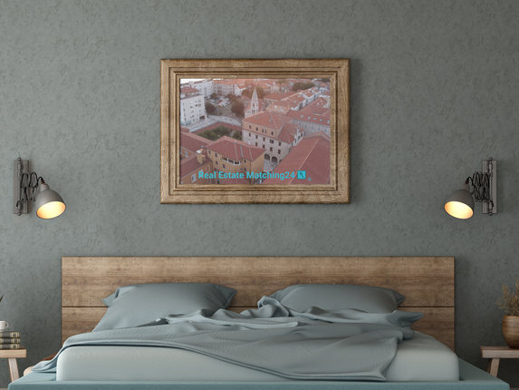 Roof Sunset View Framed poster with realestatematching24 with key Logo