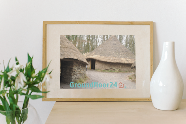 Village Charm Thin canvas with Groundfloor24 with House Logo