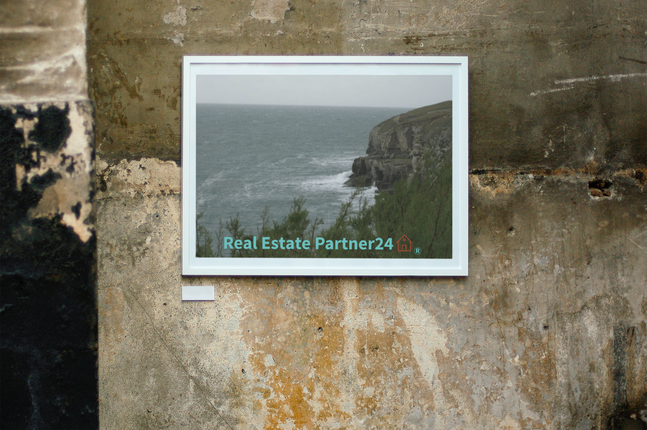 Seaside Serenity Framed poster with realestatepartner24 with house Logo