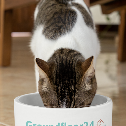 Pet bowl with Groundfloor24 Logo
