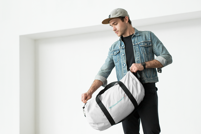 All-over print gym bag with Real Estate Partner24 Logo