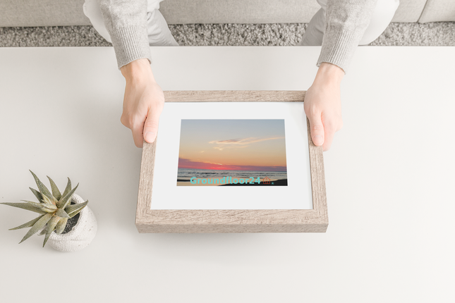 Sunset Sinari Photo paper poster with Groundfloor24 Logo