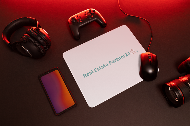 Mouse pad with Real Estate Partner24 Logo