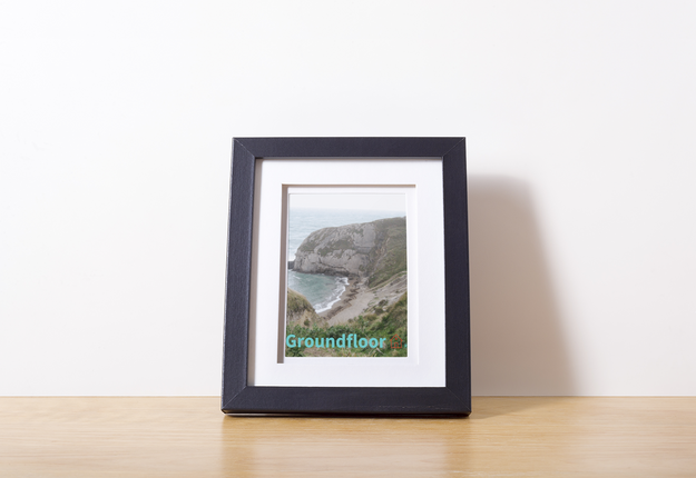 Sea & Hills Framed photo paper poster with Groundfloor with House Logo