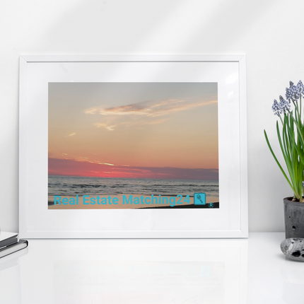 Sunset Sinari Poster with hangers with Real Estate Matching24 Logo