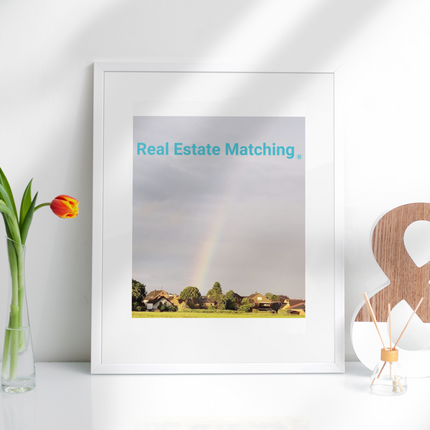 The Rainbow Sinari Framed canvas with Real Estate Matching Logo