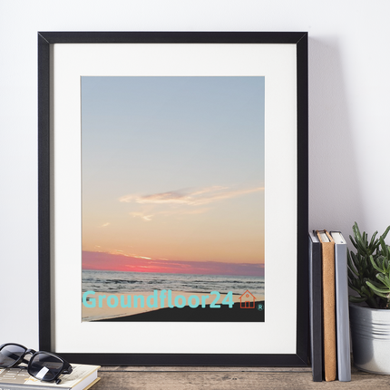 Sunset Sinari Framed poster with Groundfloor24 Logo