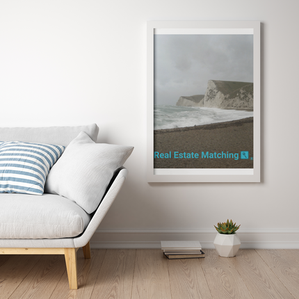 Waves and Sand Canvas with realestatematching with key Logo