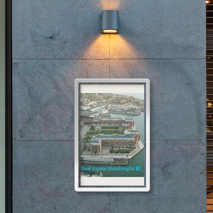 Nice City Thin canvas with realestatematching24 with key Logo