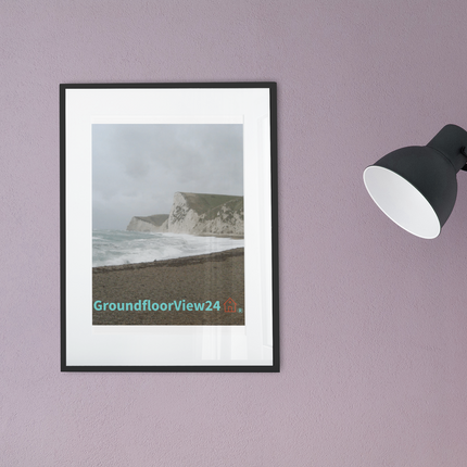 Waves and Sand Framed photo paper poster with groundfloorview24 with House Logo