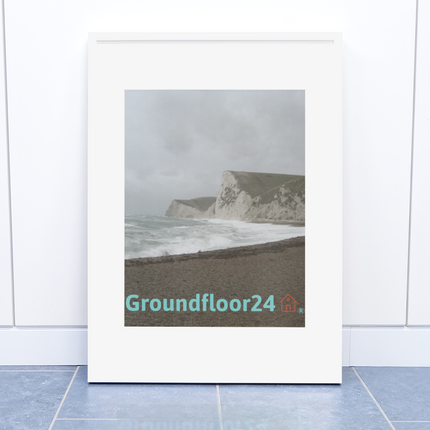 Waves and Sand Poster with Groundfloor24 with House Logo