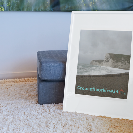 Waves and Sand Poster with groundfloorview24 with House Logo