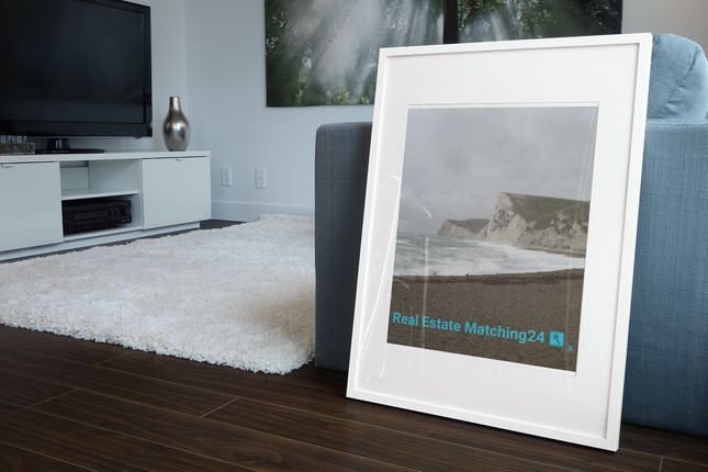 Waves and Sand Framed photo paper poster with realestatematching24 with key Logo
