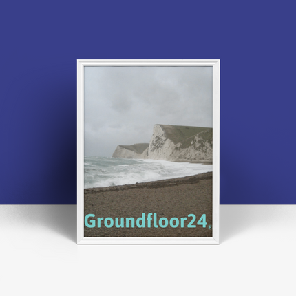 Waves and Sand Framed poster with Groundfloor24 without House Logo