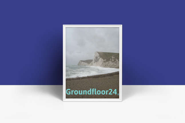 Waves and Sand Framed poster with Groundfloor24 without House Logo