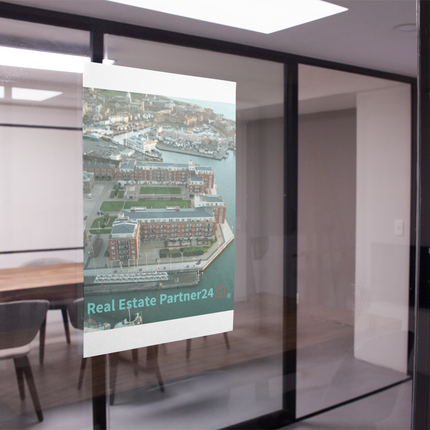 Nice City Poster with hangers with realestatepartner24 with house Logo