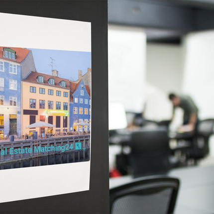 Nyhavn Poster with hangers with Real Estate Matching24 Logo