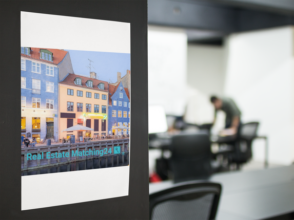 Nyhavn Poster with hangers with Real Estate Matching24 Logo