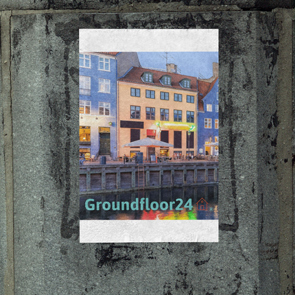 Nyhavn Photo paper poster with Groundfloor24 Logo
