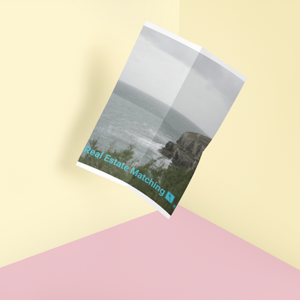 Seaside Serenity Photo paper poster with realestatematching with key Logo
